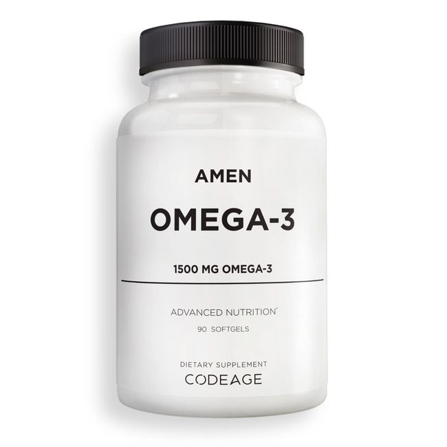 Amen Omega-3, EPA DHA Fatty Acids Fish Oil Capsules,  45-Day Supply, 90 Softgels