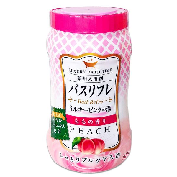 Lion Chemical Medicated Bath Salt, Pink Nogori-yu, Peach Scent