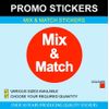 Mix & Match Stickers Available in 6 Sizes, 45mm, 100