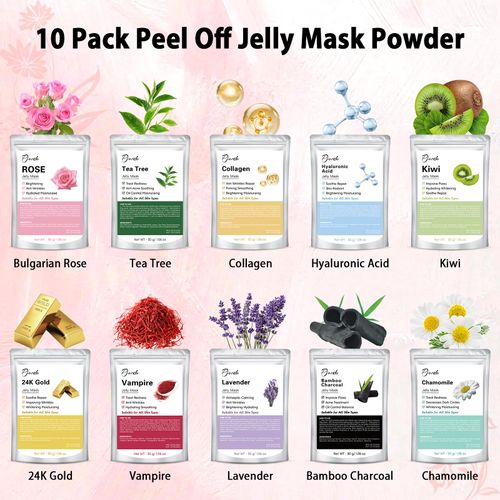 PJORDO Jelly Facial Mask Powder Set with Mixing Bowl