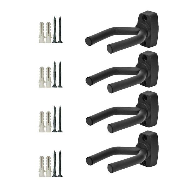 Gun Racks Wall and Mount Shotgun Hook Rifle Hanger Gun Storage Display for Guitar, Rifles, Shotguns, Airsoft, Compound Bow (Black 4 Pack)