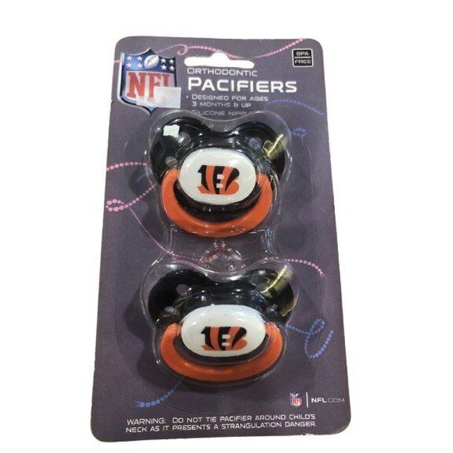 NFL Cincinnati Bengals - Orthodontic Pacifiers 2ct (Pack Of 1)