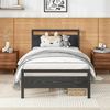 Twin Bed Frame with Wood Headboard,Meta