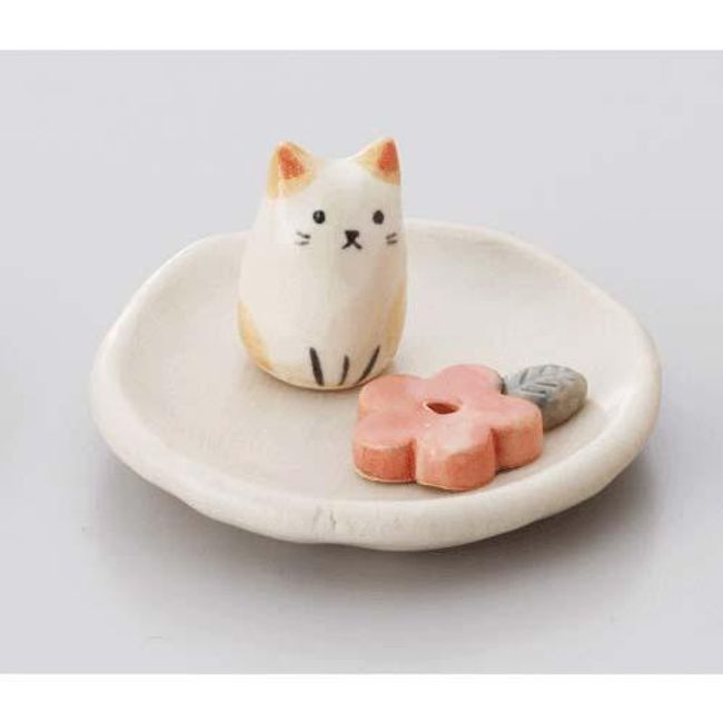 Small flower cat incense stand/aroma made in Japan cat cat cat