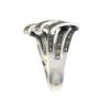 Esse Marcasite Sterling Silver Art Deco Folded Ribbon Ring (L)