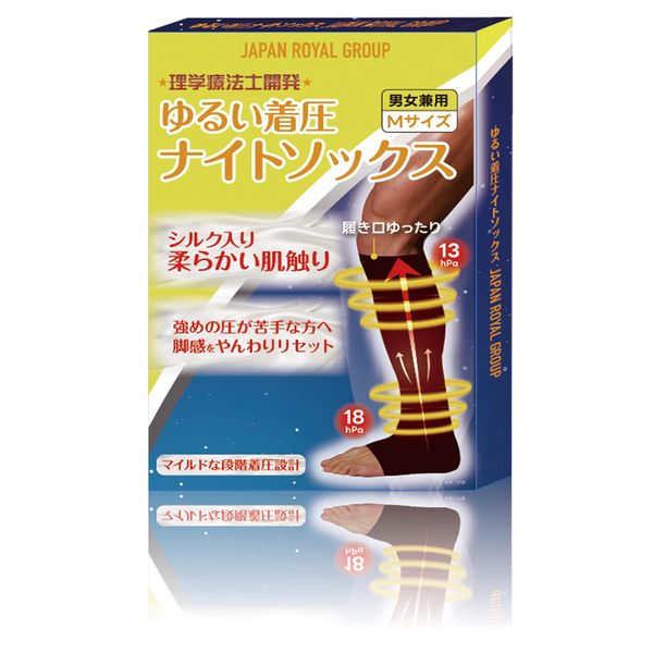 JAPAN ROYAL GROUP Loose Compression Night Socks, Unisex Silk Blend, Compression Socks, High Socks, Compression Stockings, No Toes, Leg Warmers, Open Toe Compression, For Night, Sleeping, 9.8 - 10.6