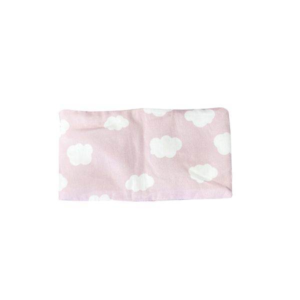 The Vintage Cosmetic Company Warming Eye Pillow, Soothing and Calming, Microwavable Eye Mask, Pink and White Cloud Design