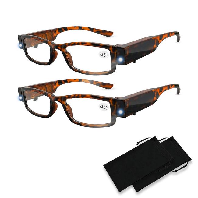 Fashion Design Reading Glasses with Light Magnifying Glasses with Light Led  Magnifier Eyeglasses Nighttime Reader Frame