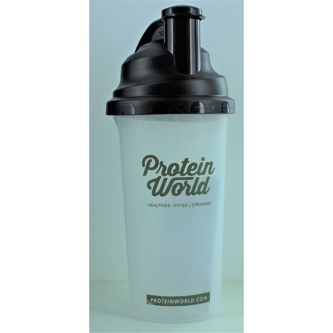 Protein Shaker Bottle - Clear w/ Black Lid