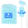 Wlich Disposable Duster Refills 8-Pack with Extendable Handle, 360° Electrostatic Dusting Tool, Adjustable Angle for Ceiling/Fan/Furniture Cleaning (Compatible with Multi-Brand Heads)