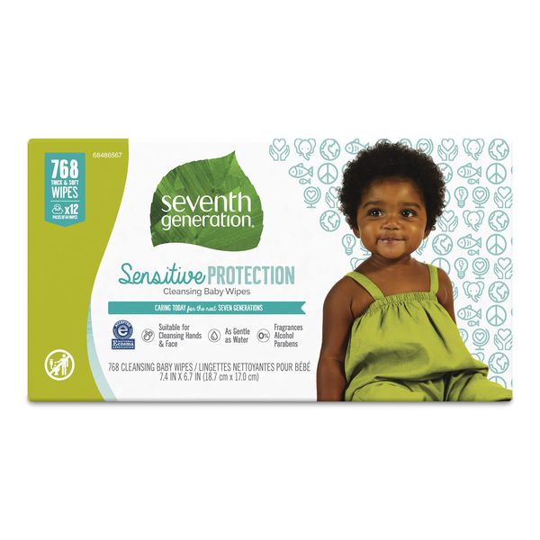 Seventh Generation Baby Wipes Sensitive Protection with Snap Seal Diaper Wipes 768 Count