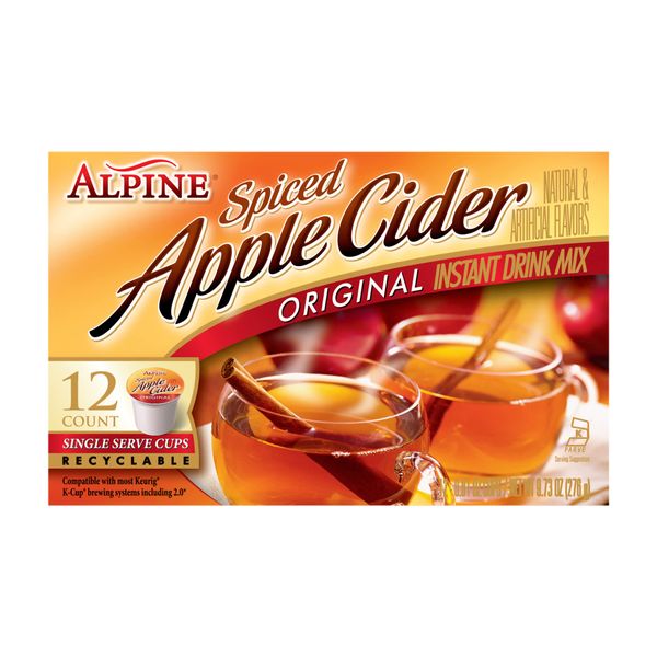 Alpine Spiced Apple Cider Original Instant Drink Mix, 12-Count .81-Ounce Cups