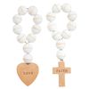 Mud Pie Terracotta Wood Beads, Tan