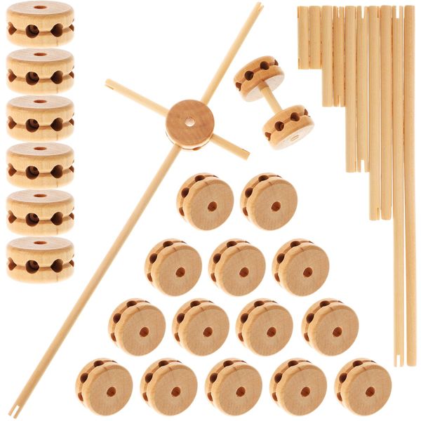 Gadpiparty 60pcs DIY Wooden Building Blocks Toy Different Sized DIY Craft Wooden Splicing Blocks Playthings Stacking Blocks Toys