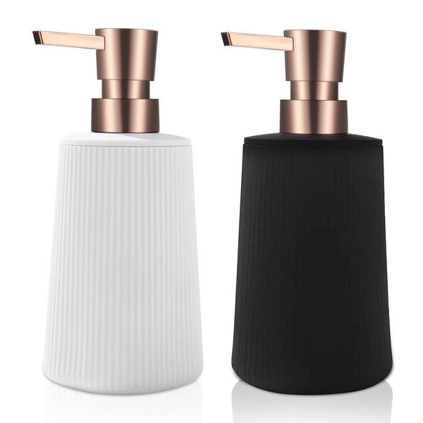 Soap Dispenser,HOHAOO 2 Pack Pump Bottle Dispenser Washing Up Liquid Soap Dispenser Dish Detergent Shampoo Dispenser for Kitchen,Bathroom,Countertop,Laundry Room