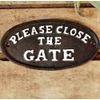 Bowley & Jackson Cast metal Please Close The Gate sign