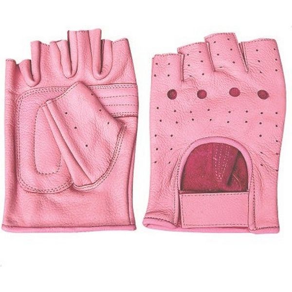 Women's AL3012 All leather Fingerless gloves X-Large Pink