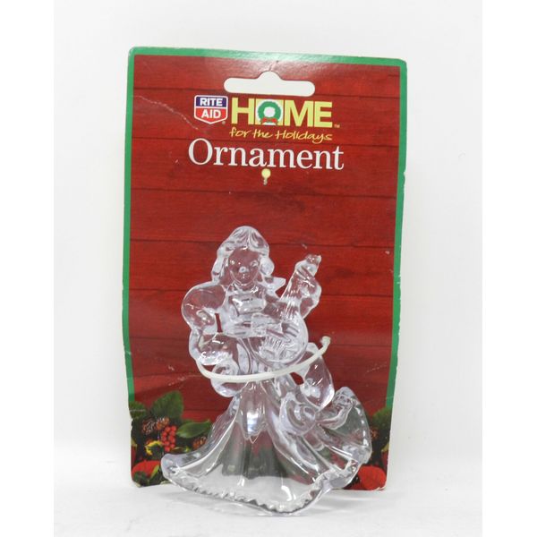 Home For The Holidays Christmas Angel Plastic Ornament Clear