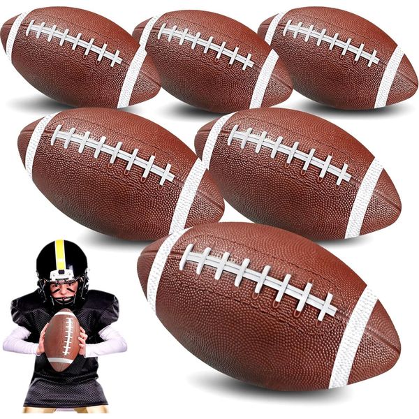 Chivao 6 Pieces Mini Football Mini Inflatable Football Kids Football Playground Balls for Kids Junior Outdoor Indoor Family Games Football Lovers Gifts Birthday Favors (7.2 Inch) (7.2 Inch)