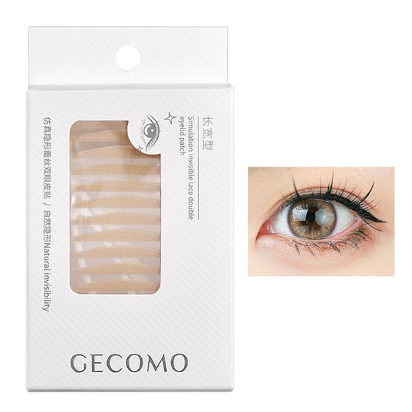 DayaEmmoTQ Double Eyelid Tape - Low Profile Double Eyelid Tape Ultra Fine Skin Tone, Strong, Waterproof with Tool, Easy to Use Simulation Lace Double Eyelid Tape (L)