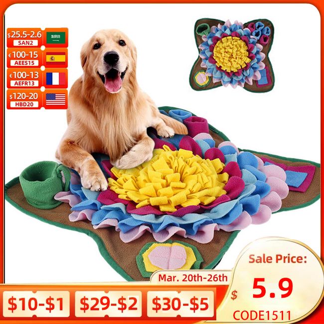 Pet Snuffle Mat for Dogs, 18.8 Dog Feeding Mat, Slow Feeder Dog Puzzle Toys, Dogs Feeding Mat for Small and Medium Dogs, Stress Relief Interactive