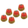 Wire Cup Brush / Wheel for Angle Grinder Crimped Brass Coated (6 Pack) TE331