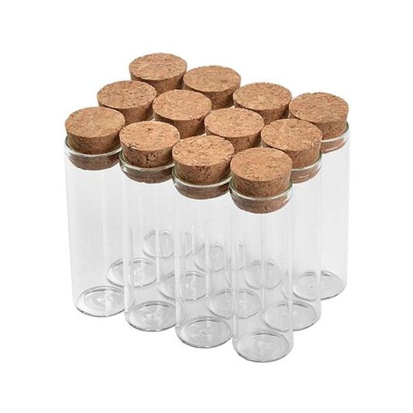 18 ML Test Tube Glass Test Tube with Cork Stopper - [6 PCS Bulk Set] - 22 x 70 MM