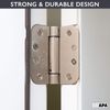Self Closing Door Hinges, 2 Pack, Satin Nickel - 4x4 Inch Interior Spring Hinges
