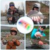 Leeko Rubber fish, worm artificial bait set, rubber bait with jig heads, pike bait, trout bait for trout, perch, pike, chub, zander