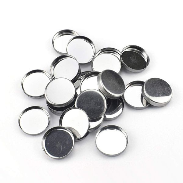 50 Pieces Empty Round Metal Tin Palette Pans Round Metal Pans Cosmetic Eyeshadow Pans for Eyeshadow Palette for Magnetic Makeup Palette, 26mm Diameter 3.5mm Height