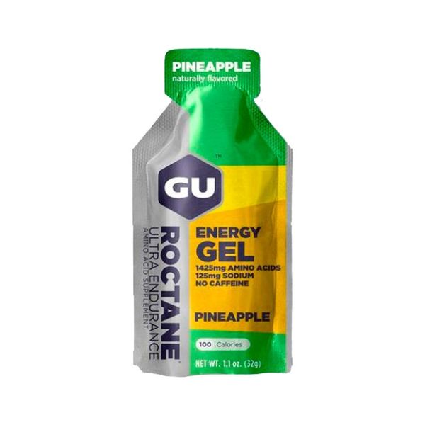 GU Energy Roctane Ultra Endurance Energy Gel, Vegan, Gluten-Free, Kosher, and Dairy-Free On-The-Go Sports Nutrition for Running, Biking, Hiking or Skiing, 24-Count, Pineapple