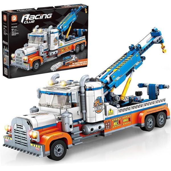 MONCAR Tow Truck Building KIt,City Crane Construction Vehicles Building Block Set, 781 Pcs Compatible with Lego Set, City Tow Truck and Trailer Great Gift for Boys and Girls Ages 6+