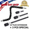 Right Angle Drill Adapter Flexible EXTENSION Bits 1/4" Hex Shank Hard Extensions