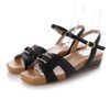 Ing IGST54222 Women's Wedge Sandals, Black, S