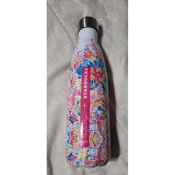 Starbucks S'well Lilly Pulitzer 17 oz Water Bottle Pink Resort Floral Thermos