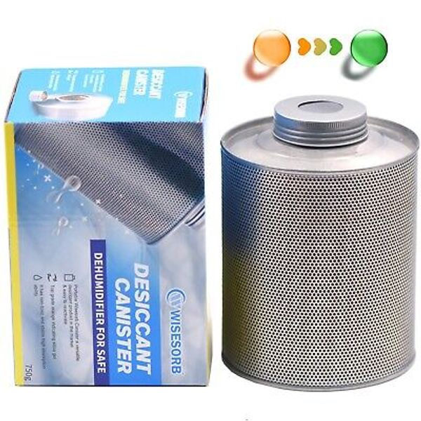 750 Grams Silica Gel Reusable Canister Desiccant, Gun Safe Dehumidifier, 1 Pack