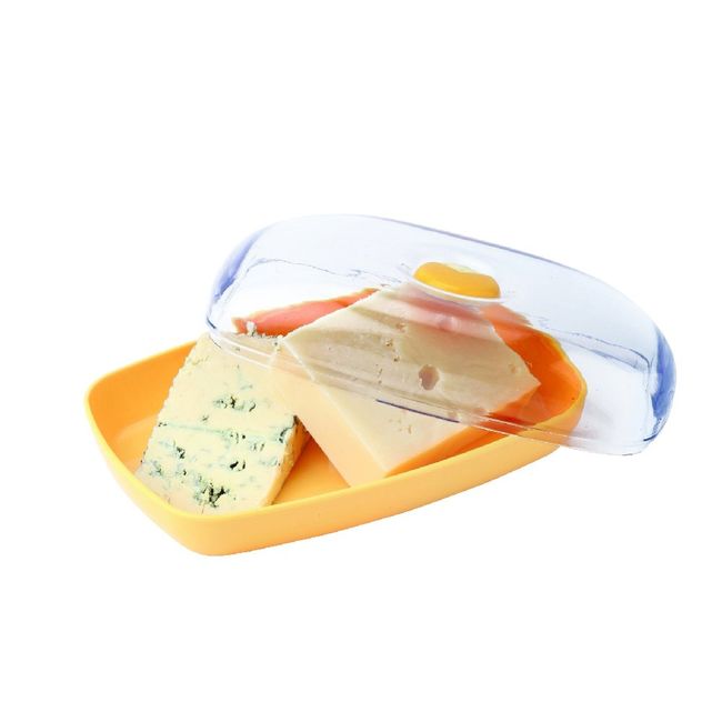 Joie 31072 plastic Fresh Flip Cheese Saver Pod, Yellow, 18.39x12.7x7 cm,16 oz