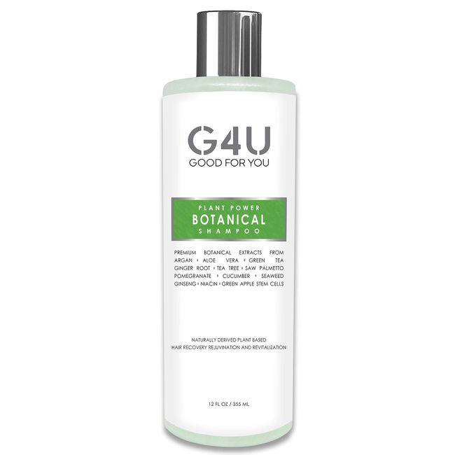 G4U Botanical Shampoo for Hair Loss, Hair Growth and Thinning Hair. For Men and Women, All Hair Types, Colored Hair. Sulfate Free, Natural, Plant Based with DHT Blockers. For Home, Salons and Spas. 12 oz