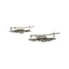 2 extra small silver clear stone leaf shaped hair clip barrette
