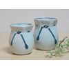 Celadon Drawstring Navy Blue Cupcake Lace Tea Bowls (Small) [美濃 Burn]