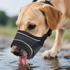 Dog Muzzle, Breathable Mesh, Adjustable Head Strap, Black and White