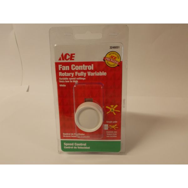 Lot of 2  Ace Fan Control Rotary Switch Fully Variable White, 3248051 