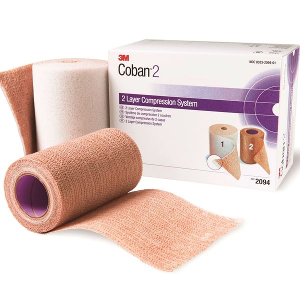 2 Layer Compression Bandage System 3M Coban 2 2-9/10 Yard X 4 In / 4 In #2094N
