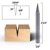 Yonico 14106q 22 Zero Point V Groove Engraving Solid Carbide Router Bit 1/4-Inch Shank