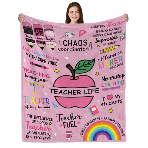 JOPJOLIW Teacher Gifts for Women, Appreciation Gift Throw Blankets 60"x50", Teacher Graduation Gifts, Teachers' Day Best Teachers Gift