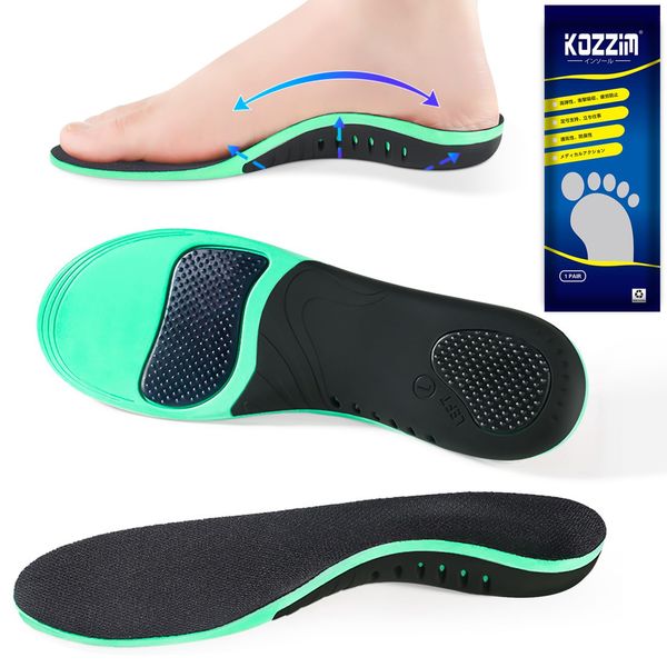 Kozzim Arch Support Insole, Upgraded Version, Shock Absorption, Standing Work, Footbed, Sports Insole, Comfortable, Antibacterial, Odor Resistant, Daily Life (10.6 - 11.2 inches (27 - 28.5 cm)