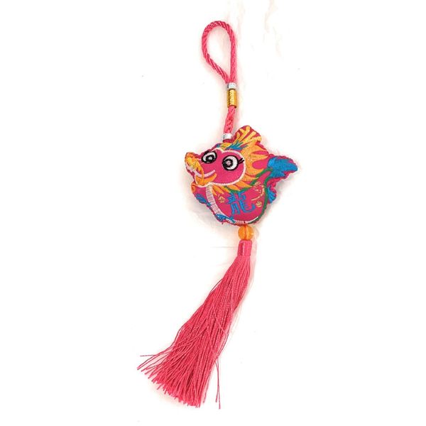 Lucky Tassel Chinese New Year Wall Hanging Car Deco Bag Charm - Zodiac Animals (Dragon)