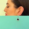 Quiges Interchangeable Mini Coin 12mm Black Round Cubic Zirconia