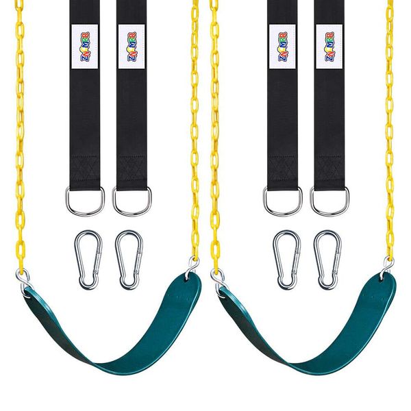 2pcs Swings Seats Heavy Duty 70.8" Chain Plastic Playground swing Children Toys