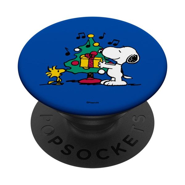 Peanuts Snoopy and Woodstock Holiday Tree PopSockets Swappable PopGrip